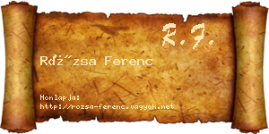 Rózsa Ferenc névjegykártya