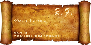 Rózsa Ferenc névjegykártya