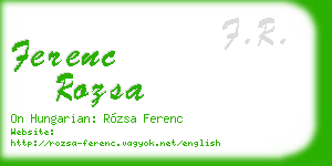 ferenc rozsa business card